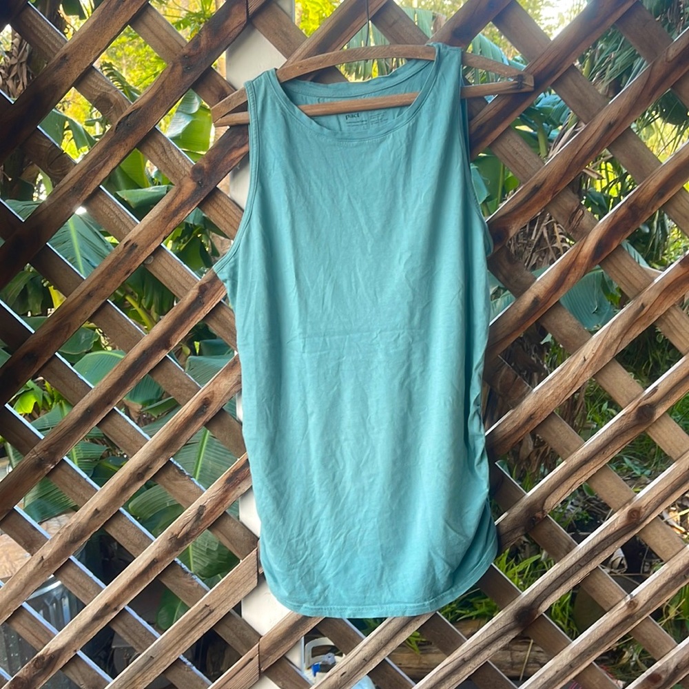 Organic cotton maternity tank. So cozy and cute . Blue (model is wearing tan)